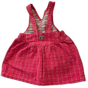 Oshkosh‎ B'Gosh Rare Vintage Red  Cotton Floral Print Dress Toddler Girls